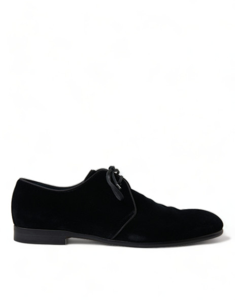 Black Velvet Lace Up Formal Derby Dress Shoes Black Velvet Lace Up Formal Derby Dress Shoes