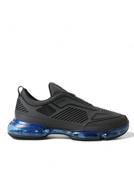 Black Blue Rubber Knit Slip On Low Top Sneakers Shoes Black Blue Rubber Knit Slip On Low Top Sneakers Shoes