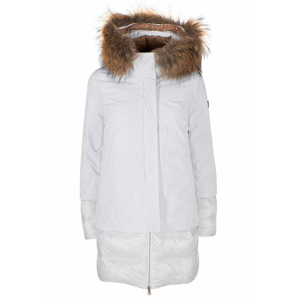 Chic Quilted Nylon Down Jacket with Fur Hood Chic Quilted Nylon Down Jacket with Fur Hood