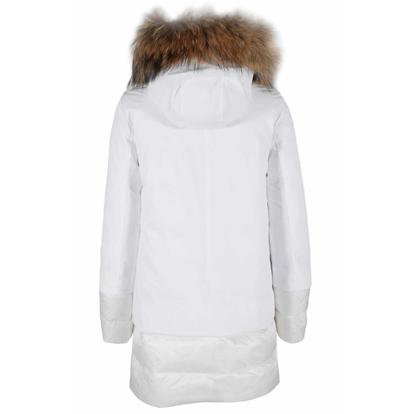 Chic Quilted Nylon Down Jacket with Fur Hood Chic Quilted Nylon Down Jacket with Fur Hood