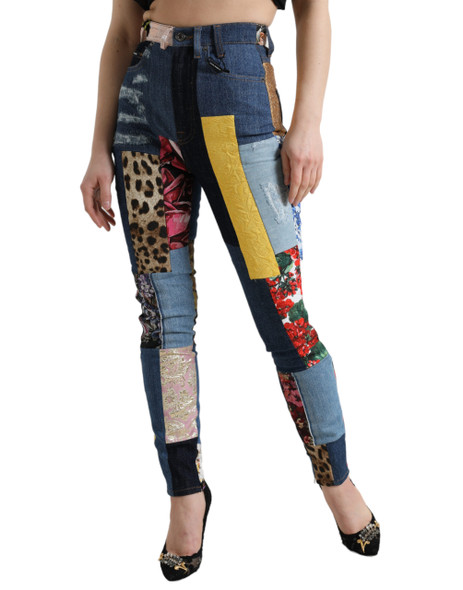Dolce & Gabbana Multicolor Patchwork GRACE Skinny Denim Jeans Dolce & Gabbana Multicolor Patchwork GRACE Skinny Denim Jeans