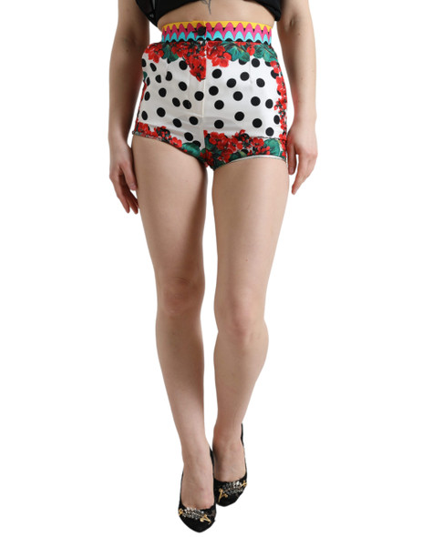 Multicolor Floral Polka Dot Hot Pants Shorts Multicolor Floral Polka Dot Hot Pants Shorts
