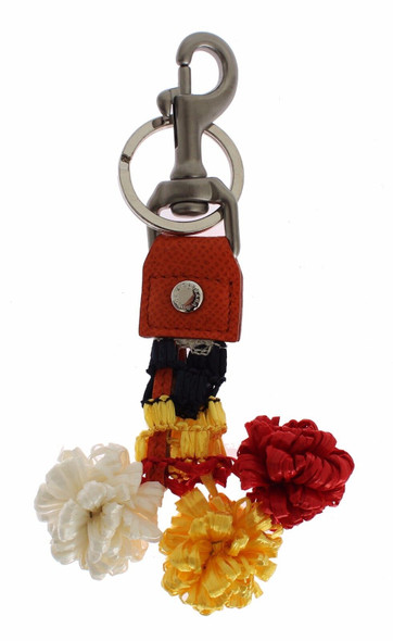 Red White Raffia Leather Clasp Finder Keyring Keychain Red White Raffia Leather Clasp Finder Keyring Keychain