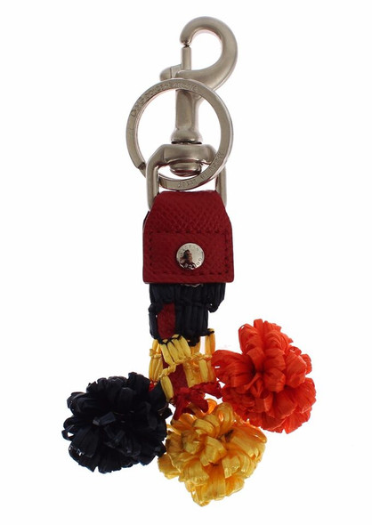 Multicolor Raffia Leather Clasp Finder Chain Keyring SIG18379 Multicolor Raffia Leather Clasp Finder Chain Keyring SIG18379