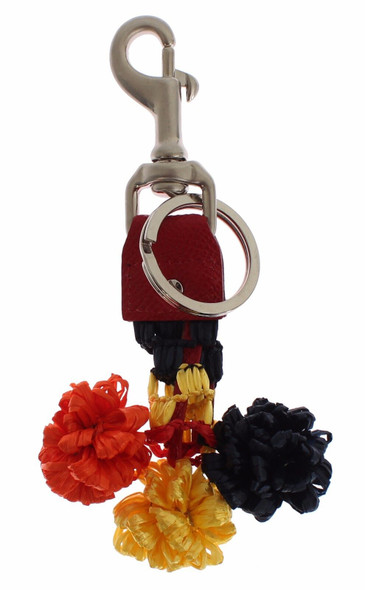 Multicolor Raffia Leather Clasp Finder Chain Keyring SIG18379 Multicolor Raffia Leather Clasp Finder Chain Keyring SIG18379