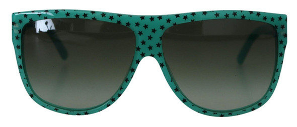Dolce & Gabbana Green Stars Acetate Square Shades Sunglasses Dolce & Gabbana Green Stars Acetate Square Shades Sunglasses