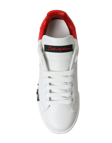 White Red Lace Up Womens Low Top Sneakers Shoes White Red Lace Up Womens Low Top Sneakers Shoes