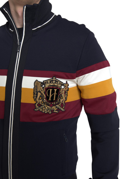 Blue Cardigan Heraldic Full Zip Sweater Blue Cardigan Heraldic Full Zip Sweater