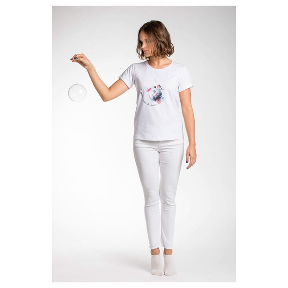 Chic White Stretch Viscose Tee Chic White Stretch Viscose Tee