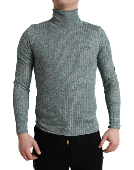 Green Polyester Turtleneck Pullover Sweater Green Polyester Turtleneck Pullover Sweater