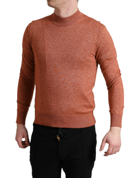 Orange Cashmere Crew Neck Pullover Sweater Orange Cashmere Crew Neck Pullover Sweater