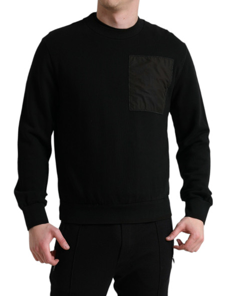 Black Cotton Crew Neck Men Pullover Sweater Black Cotton Crew Neck Men Pullover Sweater
