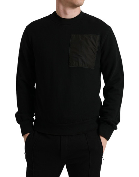 Black Cotton Crew Neck Men Pullover Sweater Black Cotton Crew Neck Men Pullover Sweater