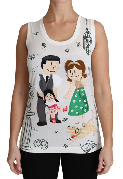 White Cotton #dgfamily Sleeveless Shirt Tank Top White Cotton #dgfamily Sleeveless Shirt Tank Top