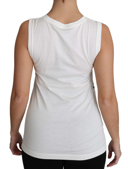 White Cotton #dgfamily Sleeveless Shirt Tank Top White Cotton #dgfamily Sleeveless Shirt Tank Top