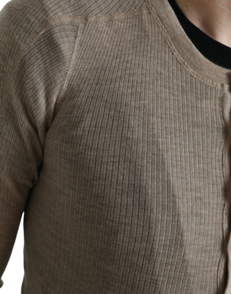Henley Pullover Beige Cashmere Sweater Henley Pullover Beige Cashmere Sweater