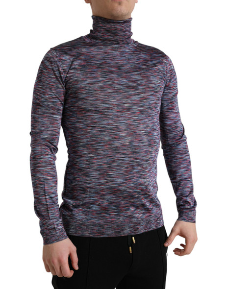 Blue Purple Turtleneck Pullover Sweater Blue Purple Turtleneck Pullover Sweater