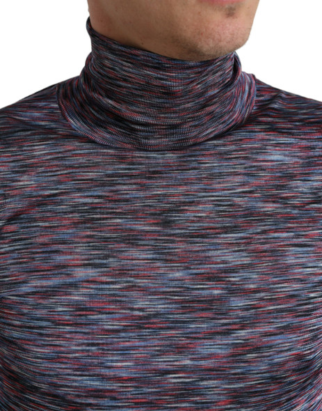 Blue Purple Turtleneck Pullover Sweater Blue Purple Turtleneck Pullover Sweater