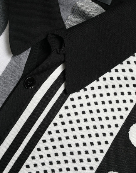 Dolce & Gabbana Black White Jumper Cardigan Polo Sweater Dolce & Gabbana Black White Jumper Cardigan Polo Sweater