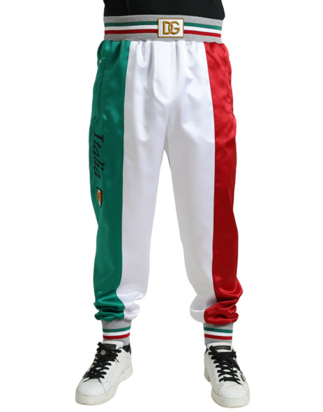 Dolce & Gabbana Multicolor Italian Patch Slim Jogger Pants Dolce & Gabbana Multicolor Italian Patch Slim Jogger Pants