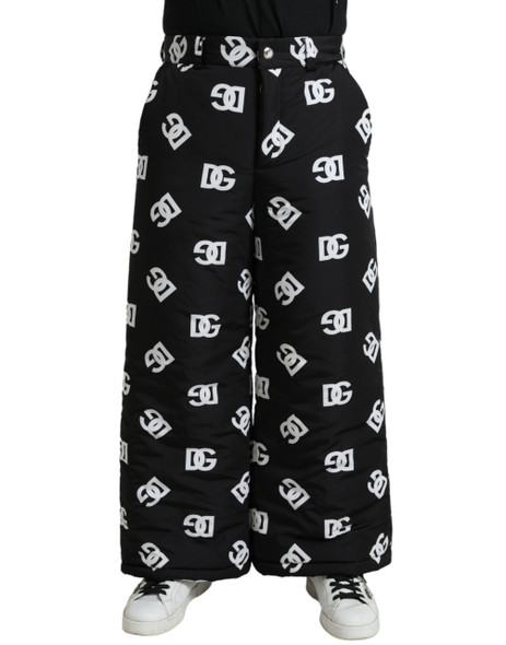Dolce & Gabbana Black Logo DG Print Wide Leg Pants Dolce & Gabbana Black Logo DG Print Wide Leg Pants
