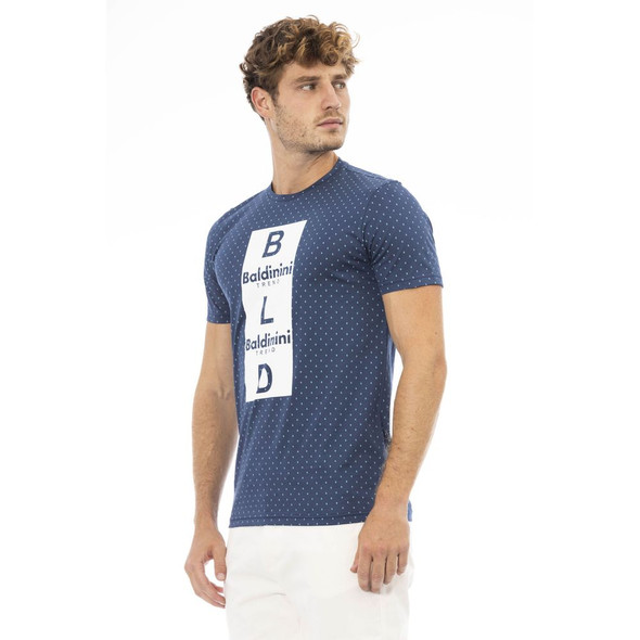Baldinini Trend Blue Cotton Men T-Shirt BA-23701 Baldinini Trend Blue Cotton Men T-Shirt BA-23701