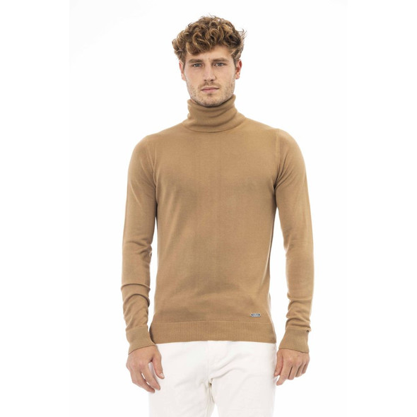 Baldinini Trend Beige Modal Men Sweater BA-23674 Baldinini Trend Beige Modal Men Sweater BA-23674