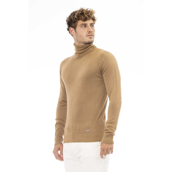 Baldinini Trend Beige Modal Men Sweater BA-23674 Baldinini Trend Beige Modal Men Sweater BA-23674