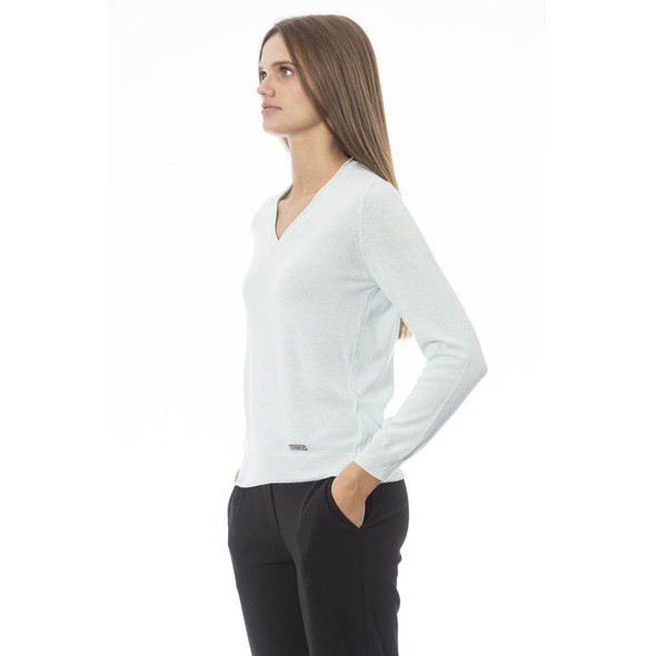 Light Blue Cashmere Women Sweater Light Blue Cashmere Women Sweater