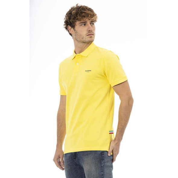 Baldinini Trend Yellow Cotton Men Polo Shirt BA-23830 Baldinini Trend Yellow Cotton Men Polo Shirt BA-23830