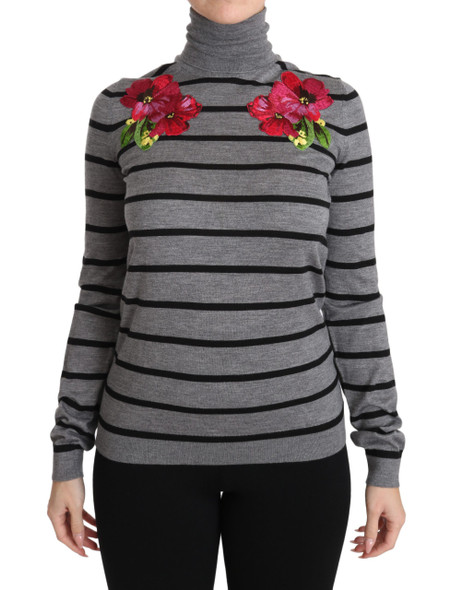 Dolce & Gabbana Gray Cashmere Silk Turtleneck Sweater Dolce & Gabbana Gray Cashmere Silk Turtleneck Sweater