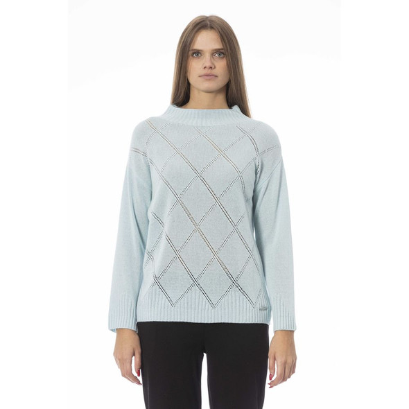 Light Blue Wool Women Sweater Light Blue Wool Women Sweater