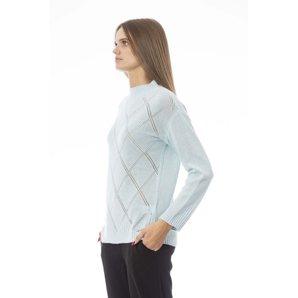 Light Blue Wool Women Sweater Light Blue Wool Women Sweater