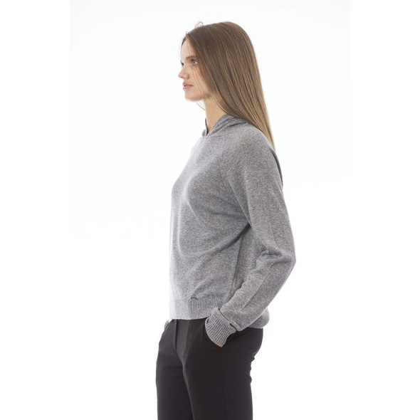 Gray Viscose Women Sweater Gray Viscose Women Sweater