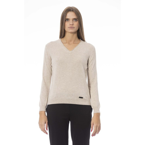Baldinini Trend Beige Cashmere Women Sweater Baldinini Trend Beige Cashmere Women Sweater