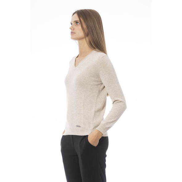 Baldinini Trend Beige Cashmere Women Sweater Baldinini Trend Beige Cashmere Women Sweater
