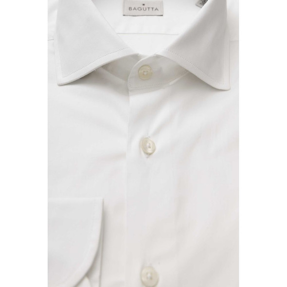 Bagutta White Cotton Men Shirt BA-23946 Bagutta White Cotton Men Shirt BA-23946