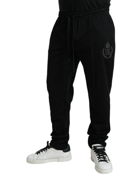 Dolce & Gabbana Black Cotton Logo Jogger Men Sweatpants Pants Dolce & Gabbana Black Cotton Logo Jogger Men Sweatpants Pants