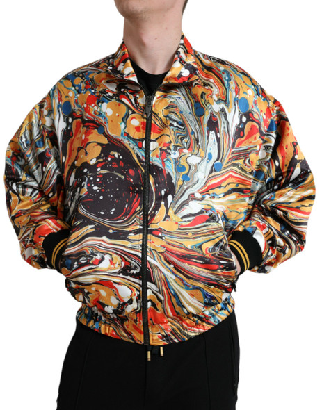 Dolce & Gabbana Multicolor Abstract Polyester Bomber Jacket Dolce & Gabbana Multicolor Abstract Polyester Bomber Jacket