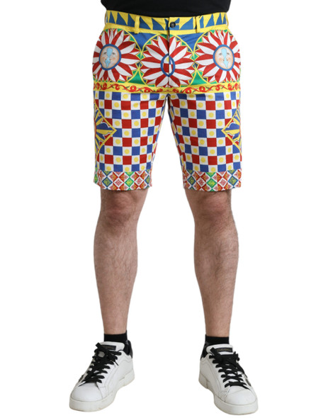 Dolce & Gabbana Multicolor Carretto Print Men Bermuda Shorts Dolce & Gabbana Multicolor Carretto Print Men Bermuda Shorts