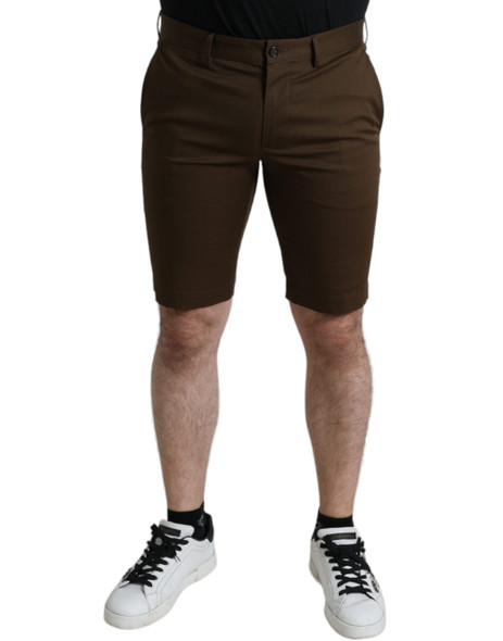 Dolce & Gabbana Brown Cotton Stretch Men Bermuda Shorts Dolce & Gabbana Brown Cotton Stretch Men Bermuda Shorts