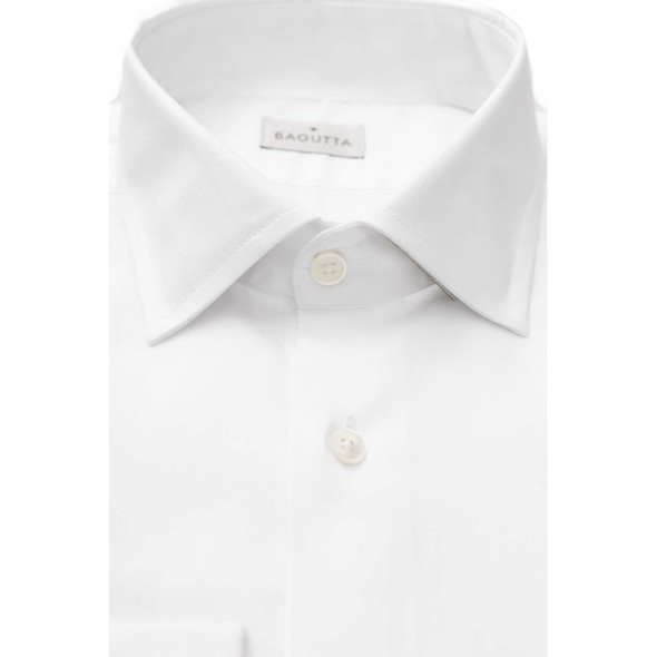 Bagutta White Cotton Men Shirt BA-23957 Bagutta White Cotton Men Shirt BA-23957