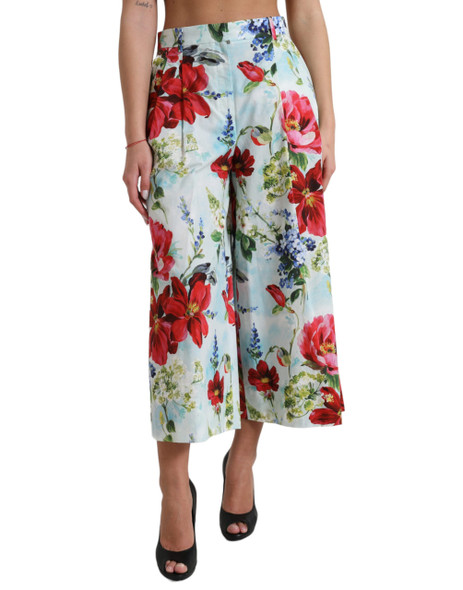 Dolce & Gabbana Multicolor Floral High Waist Wide Leg Pants Dolce & Gabbana Multicolor Floral High Waist Wide Leg Pants