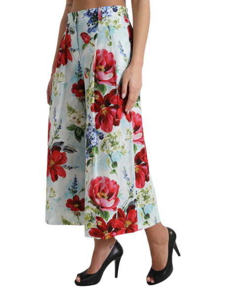 Dolce & Gabbana Multicolor Floral High Waist Wide Leg Pants Dolce & Gabbana Multicolor Floral High Waist Wide Leg Pants