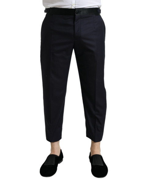 Dolce & Gabbana Blue Wool Cropped Tapered Pants Dolce & Gabbana Blue Wool Cropped Tapered Pants