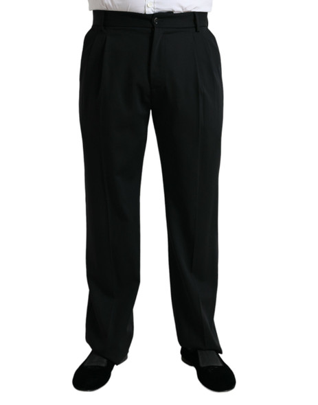 Dolce & Gabbana Black Wool Formal Straight Fit Dress Pants Dolce & Gabbana Black Wool Formal Straight Fit Dress Pants