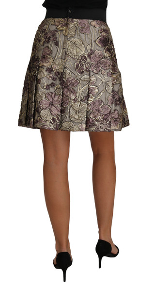 Dolce & Gabbana A-Line Mini Floral Print Jaquard Skirt Dolce & Gabbana A-Line Mini Floral Print Jaquard Skirt