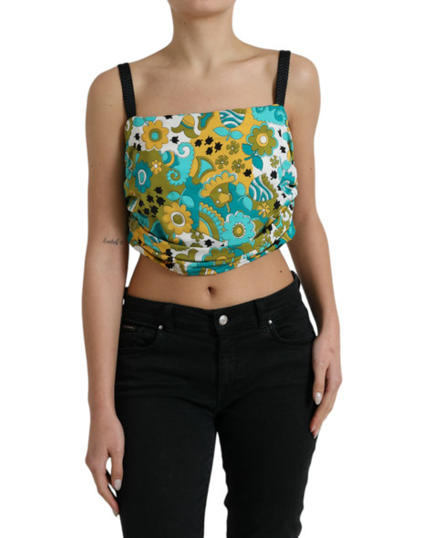 Multicolor Floral Sleeveless Cropped Top Multicolor Floral Sleeveless Cropped Top