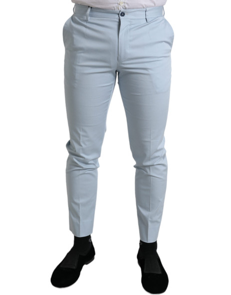 Dolce & Gabbana Sky Blue Cotton Stretch Skinny Pants Dolce & Gabbana Sky Blue Cotton Stretch Skinny Pants