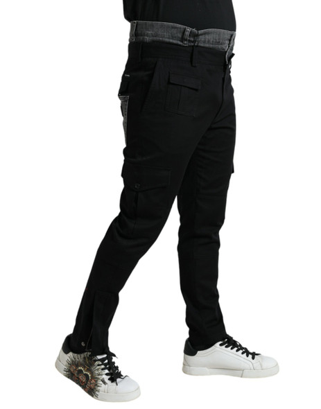 Dolce & Gabbana Black Gray Slim Cotton Denim Jeans Pants Dolce & Gabbana Black Gray Slim Cotton Denim Jeans Pants